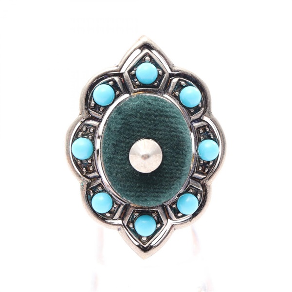 GUCCI Ring Turquoise GP Blue Used women US size 5.5
