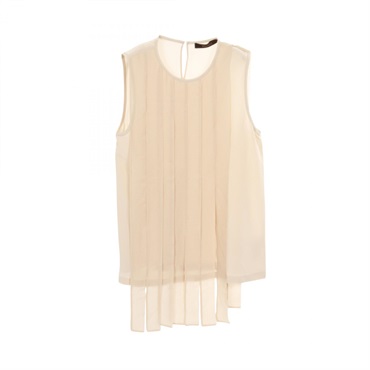 MAX MARA Sleeveless Blouse Silk Beige Size IT42 Used Women