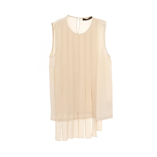 MAX MARA Sleeveless Blouse Silk Beige Size IT42 Used Women