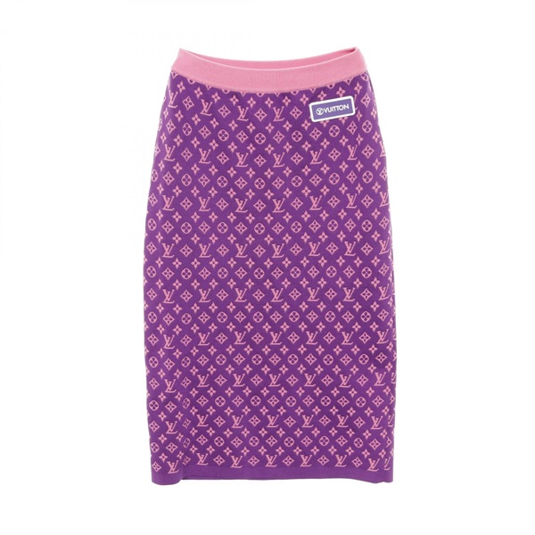 LOUIS VUITTON Vitamins Sporty skirt silk Nylon Purple Used Women LV #S
