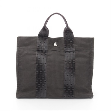 HERMES Herline PM Hand Tote Bag Nylon canvas Gray Used Women SHW