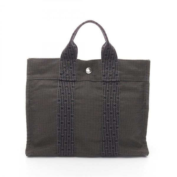 HERMES Herline PM Hand Tote Bag Nylon canvas Gray Used Women SHW