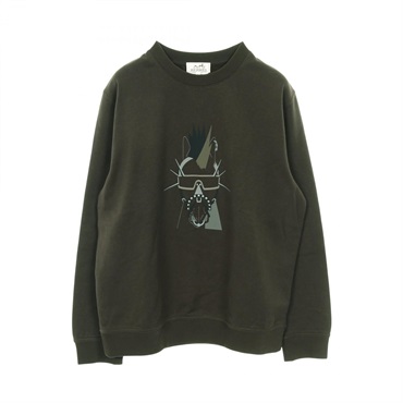 HERMES Punk'H sweat shirts Tops cotton Green Used mens size XL