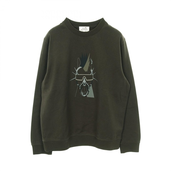 HERMES Punk'H sweat shirts Tops cotton Green Used mens size XL