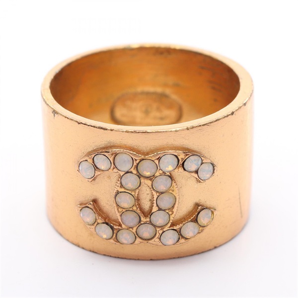 CHANEL CC Logo Ring Gold Plated Gold Used Size 6.5 COCO Mark
