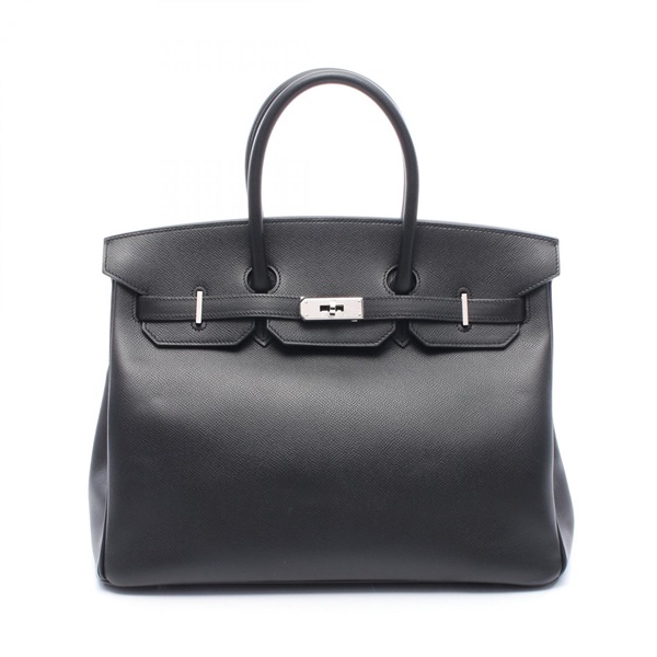 HERMES Birkin 35 Handbag Epsom leather Black Used Women N 2010 SHW