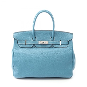 HERMES Birkin 35 Handbag Togo leather Blue jean Used Women M SHW