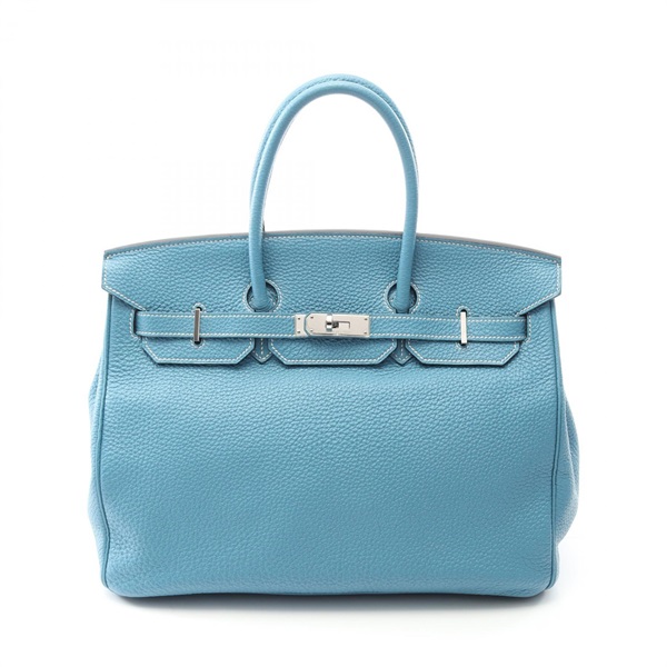 HERMES Birkin 35 Handbag Togo leather Blue jean Used Women M SHW