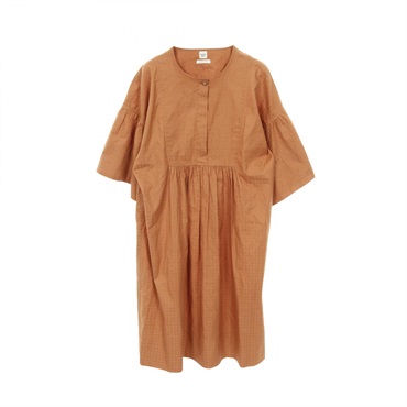 HERMES Bohemian short Dress cotton Brown Used Women size 40