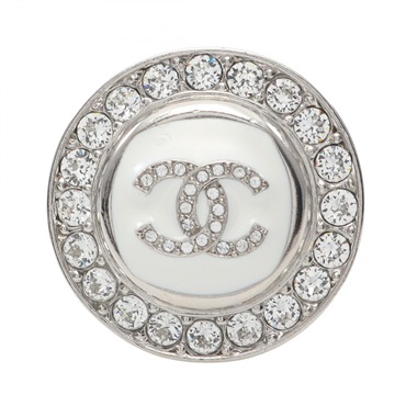 CHANEL COCO Mark Ring Stainless Steel Rhinestone Used women US size 5.75