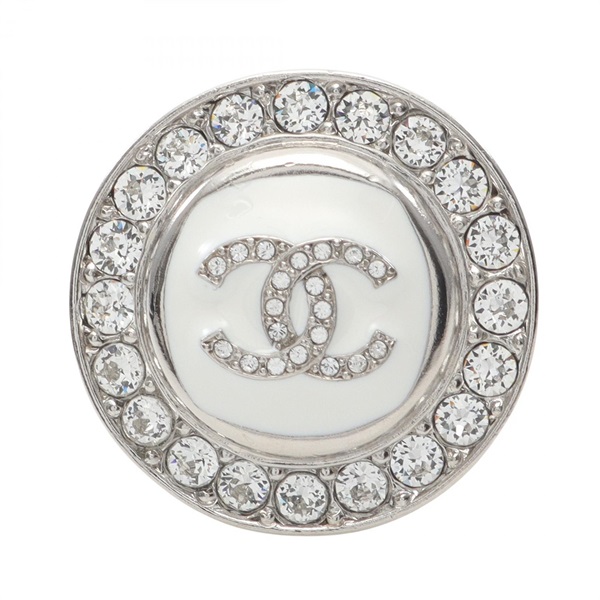 CHANEL COCO Mark Ring Stainless Steel Rhinestone Used women US size 5.75