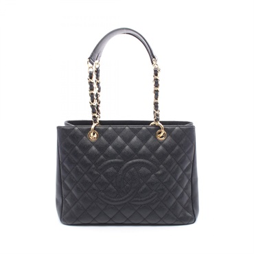 CHANEL Matelasse Grand Shopping Tote Chain Bag GST A50995 Calfskin Black GHW