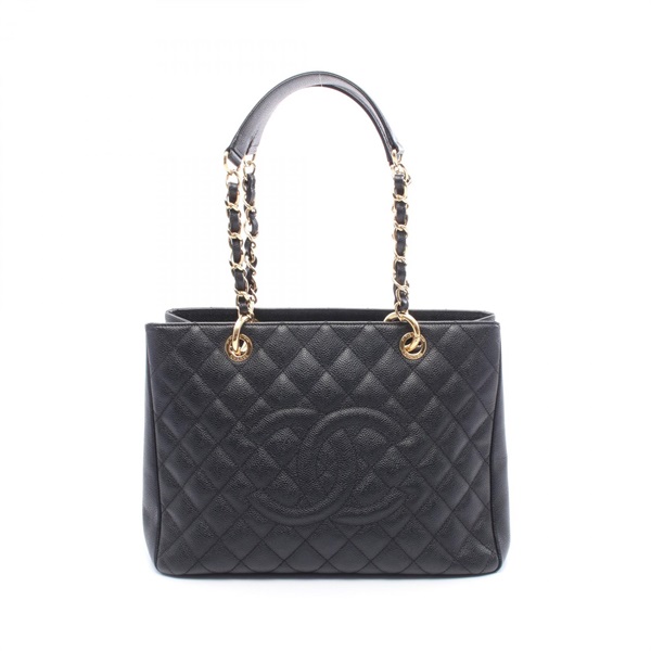 CHANEL Matelasse Grand Shopping Tote Chain Bag GST A50995 Calfskin Black GHW