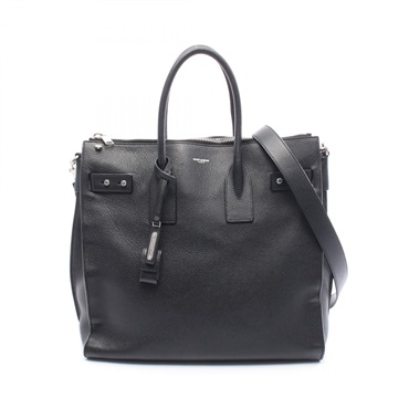 SAINT LAURENT PARIS North-South Sac de Jour Shoulder Tote Bag leather Black Used