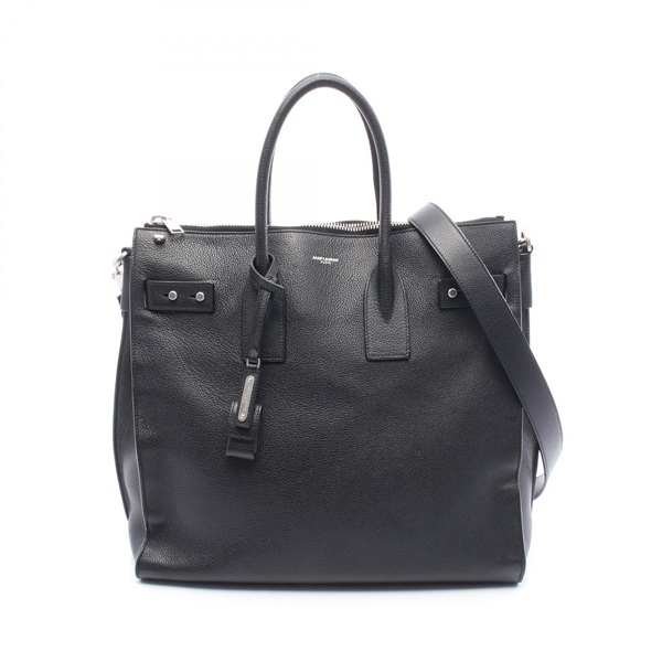 SAINT LAURENT PARIS North-South Sac de Jour Shoulder Tote Bag leather Black Used