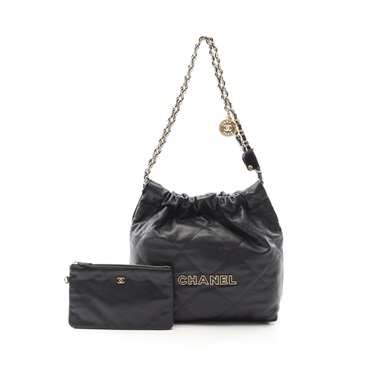 CHANEL Matelasse Chanel 22 Small Chain Shoulder Bag AS3260 Calfskin Black GHW