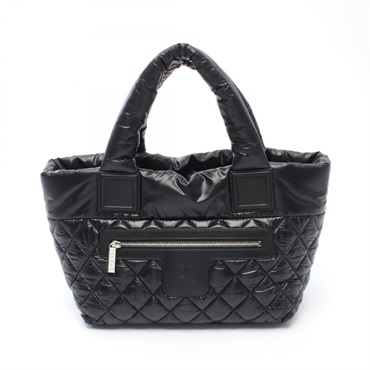 CHANEL Coco Cocoon Small Hand Tote Bag A48610 Nylon leather Black Used Women SHW