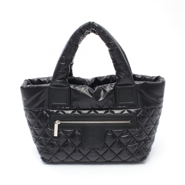 CHANEL Coco Cocoon Small Hand Tote Bag A48610 Nylon leather Black Used Women SHW