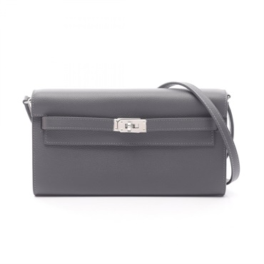 HERMES Kelly to Go Shoulder Bag Evercolor leather Gray Ardoise Used Women K SHW