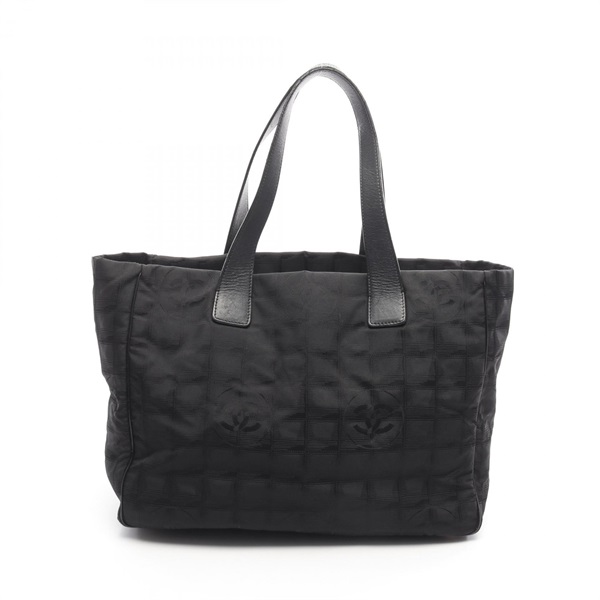 CHANEL New Travel Line MM Tote Bag A15991 leather Nylon canvas Black GHW Used