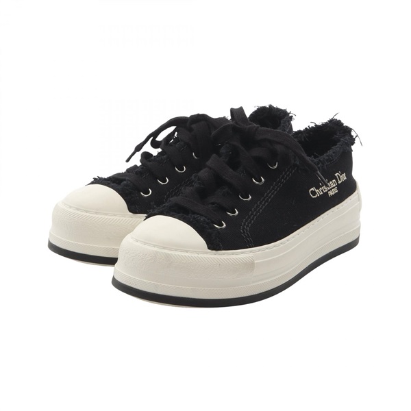 Dior WALK'N'DIOR Platform sneakers canvas Black Size 37.5 Used Women