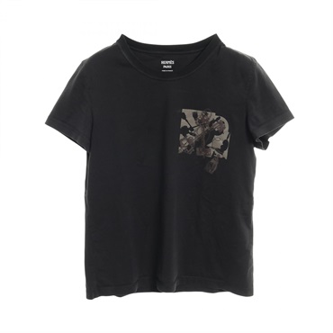 HERMES cartouche T-shirt Tops cotton Black Used Women size 34
