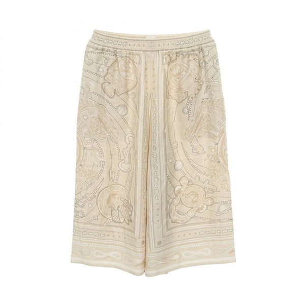 HERMES Candy Libris Bandana Pants silk Beige Used Women size 38