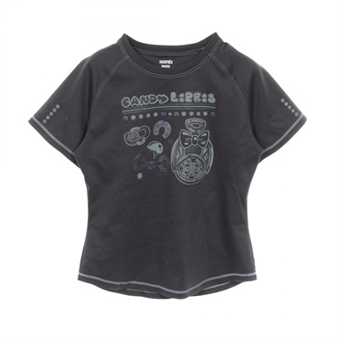 HERMES Candy Libris T-shirt Tops cotton Black Used Women size 38