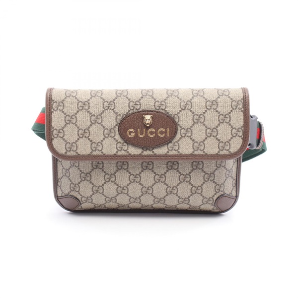 GUCCI GG Supreme Neo Vintage Sherry Line Waist bag canvas leather Beige Used