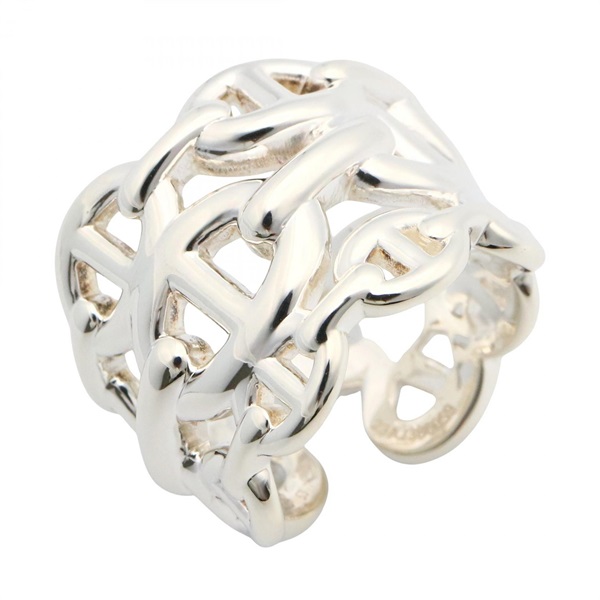 HERMES EnchaineeGM Ring Ag925 Used Women US Size 6 / JP Size 12