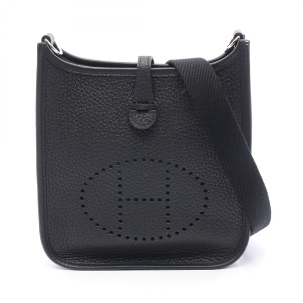 HERMES Evelyne TPM Shoulder Bag K Clemence leather Noir Black Women SHW