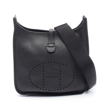 HERMES Evelyne 3 Troyes PM Shoulder Bag K Clemence leather Black Women SHW