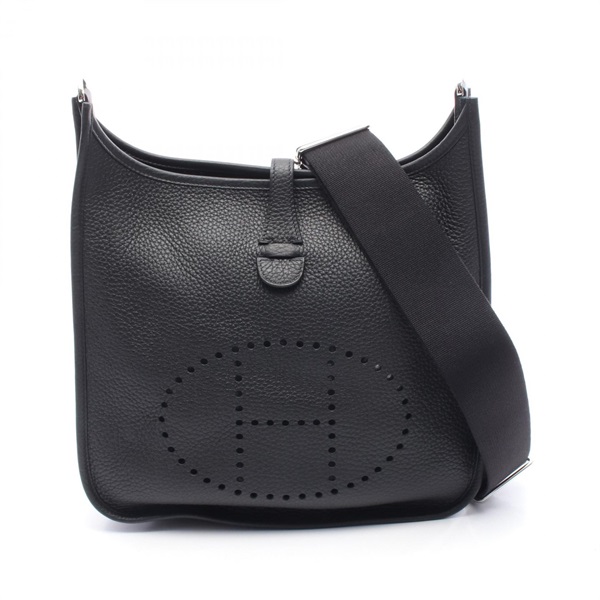 HERMES Evelyne 3 Troyes PM Shoulder Bag K Clemence leather Black Women SHW