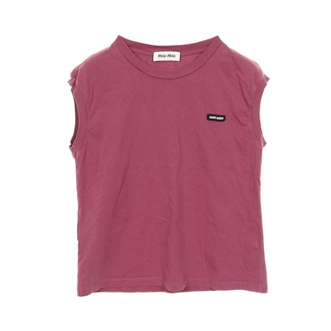 Miu Miu Tank top sleeveless T-shirt #S cotton Pink Used Women
