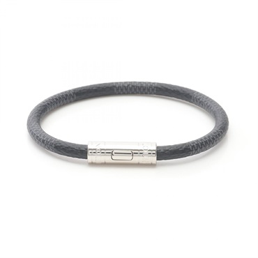 LOUIS VUITTON Keep It Damier Graphite Bracelet M6140E PVC Black Used mens 17.5cm