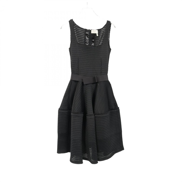 LANVIN Sleeveless Dress Nylon Black Size 34 Used Women