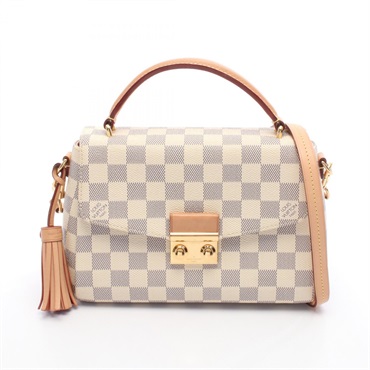 LOUIS VUITTON Croisette PM Shoulder Handbag N41581 Damier Azur White Used Women
