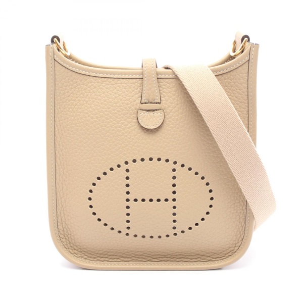 HERMES Evelyne 3 PM Shoulder Bag Clemence leather Beige Trench Used Women GHW K