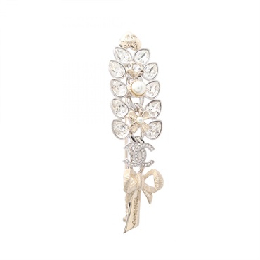 CHANEL COCO Mark Brooch pin Gold Plated Rhinestone Used Women