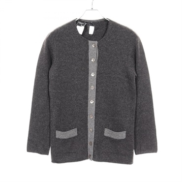CHANEL Sweater Cardigan set P11472W02426 cashmere Gray Used Women size 38