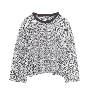 HERMES Naoussa Chaine Print T-shirt #42 cotton Black White Used Women