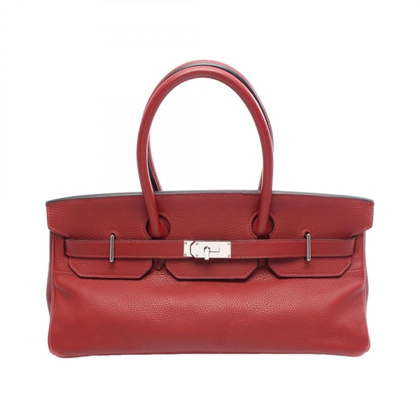 HERMES Birkin Shoulder Bag I Taurillon Clemence rouge garance Used SHW Women