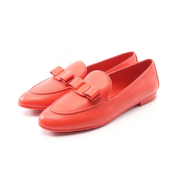 Salvatore Ferragamo Vara ribbon loafers flat shoes leather Red Women #8 1/2