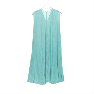 PLEATS PLEASE Pleated Sleeveless Dress PP91-JH163 polyester Green #3 Used Women
