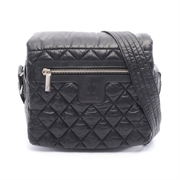 CHANEL Coco Cocoon Small Messenger Shoulder Bag A48616 Nylon Black SHW Used