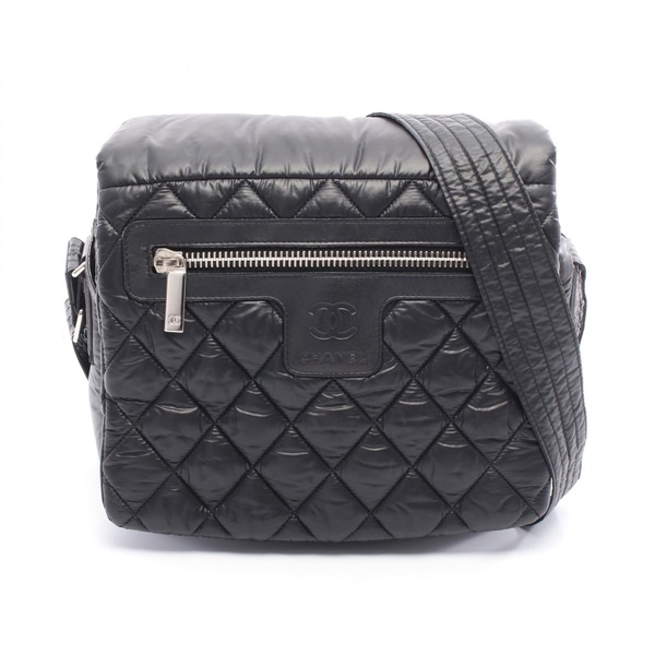 CHANEL Coco Cocoon Small Messenger Shoulder Bag A48616 Nylon Black SHW Used