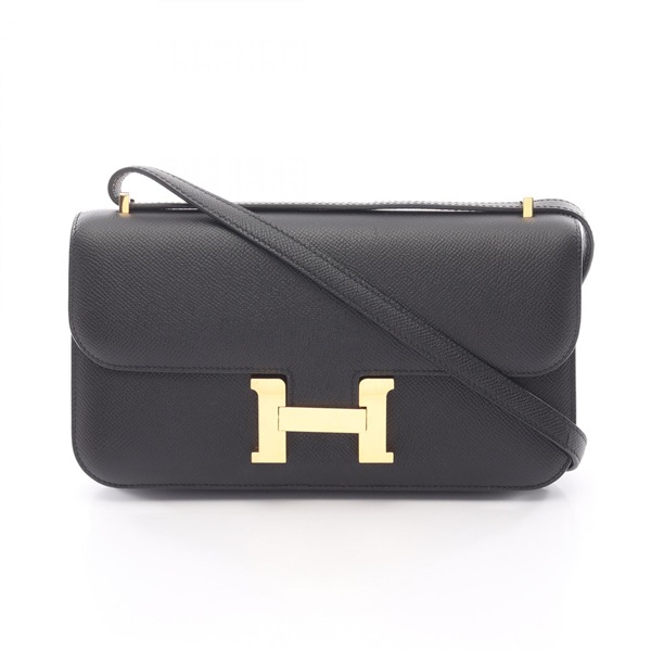 HERMES Constance Elan Shoulder Bag Epsom leather Black Used GHW W crossbody
