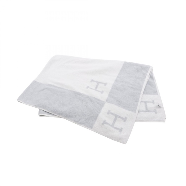 HERMES Avalon bath towel cotton Blue White unisex