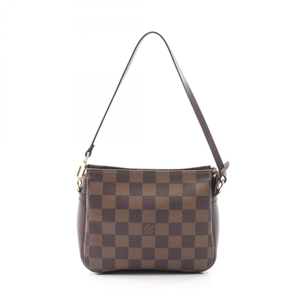 LOUIS VUITTON Trousse makeup pouch Handbag N51982 Damier canvas leather Ebene