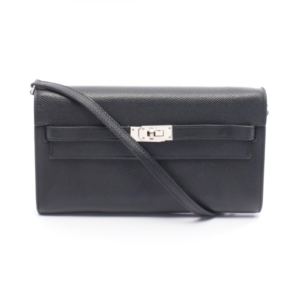 HERMES Kelly to go Crossbody Shoulder Bag Epsom leather Black Used Women SHW U
